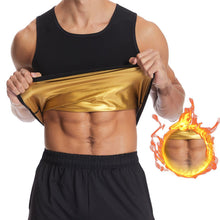 Lade das Bild in den Galerie-Viewer, GOLDEN Schwitzanzug abnehmen Weste Herren Sauna Tank Top Taille Trainer Schwitzweste