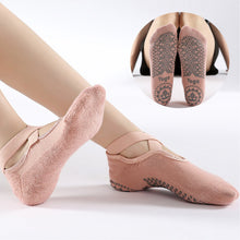 Lade das Bild in den Galerie-Viewer, GOLDEN Sportsocken rutschfeste Socken Damen für Yoga Pilates Tanz Ballet mit Griffen