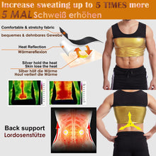 Lade das Bild in den Galerie-Viewer, GOLDEN Schwitzanzug abnehmen Weste Herren Sauna Tank Top Taille Trainer Schwitzweste