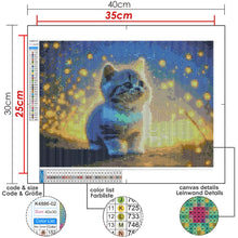 Lade das Bild in den Galerie-Viewer, GOLDEN Kreativset Diamond Painting zubehör bilder Weihnachten ( Katze unter Licht)