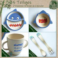 Lade das Bild in den Galerie-Viewer, Kindergeschirr-Set Kindergeschirr-Set 5 Teile aus Bambusfaser und Maisstärke, Teller