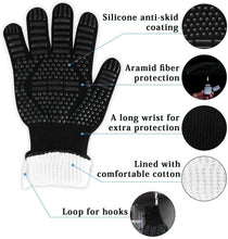 Lade das Bild in den Galerie-Viewer, GOLDEN Grillhandschuhe Grillhandschuhe hitzebeständig feuerfeste Kochhandschuhe für Grill BBQ
