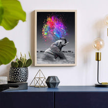 Lade das Bild in den Galerie-Viewer, Gemälde GOLDEN Diamond Painting Wandspiegel Rund Acryl