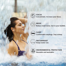 Lade das Bild in den Galerie-Viewer, GOLDEN Schwimm-Ohrstöpsel Wiederverwendbare Silikon Komfortable mit Geräuschunterdrückung 2 paar