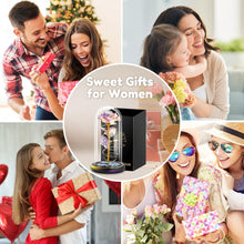 Lade das Bild in den Galerie-Viewer, GOLDEN LED Dekofigur Das Biest Rose In Glaskuppel LED-Lichter Kristallrose Blumen Geschenk