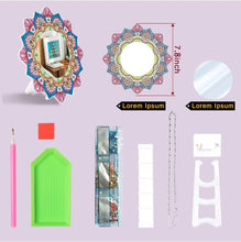 Lade das Bild in den Galerie-Viewer, Kreativset GOLDEN Diamond Painting Wandspiegel Rund Acryl Mandala