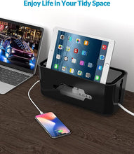 Lade das Bild in den Galerie-Viewer, KabelmanagementBoxKits Steckdosenleiste mit HandyTabletHalter