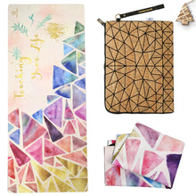 Lade das Bild in den Galerie-Viewer, GOLDEN Yogamatte Faltbar rutschfest Schadstofffrei, 1,5mm Dünne Leicht ökologische Reise Matte/Handtuch aus Naturkautschuk, Waschbar mit Tasche Tragegurt aus Kork Order PU, Hot Yoga Bikram