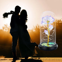 Lade das Bild in den Galerie-Viewer, GOLDEN LED Dekofigur Das Biest Rose In Glaskuppel LED-Lichter Kristallrose Blumen Geschenk
