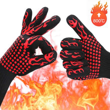 Lade das Bild in den Galerie-Viewer, GOLDEN Grillhandschuhe Grillhandschuhe hitzebeständig feuerfeste Kochhandschuhe für Grill BBQ
