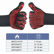 Lade das Bild in den Galerie-Viewer, GOLDEN Grillhandschuhe Grillhandschuhe hitzebeständig feuerfeste Kochhandschuhe für Grill BBQ
