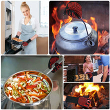 Lade das Bild in den Galerie-Viewer, GOLDEN Grillhandschuhe Grillhandschuhe hitzebeständig feuerfeste Kochhandschuhe für Grill BBQ
