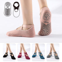 Lade das Bild in den Galerie-Viewer, GOLDEN Sportsocken rutschfeste Socken Damen für Yoga Pilates Tanz Ballet mit Griffen
