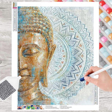 Lade das Bild in den Galerie-Viewer, Kreativset GOLDEN Diamond Painting zubehör bilder Weihnachten ( Buddha-Statue)
