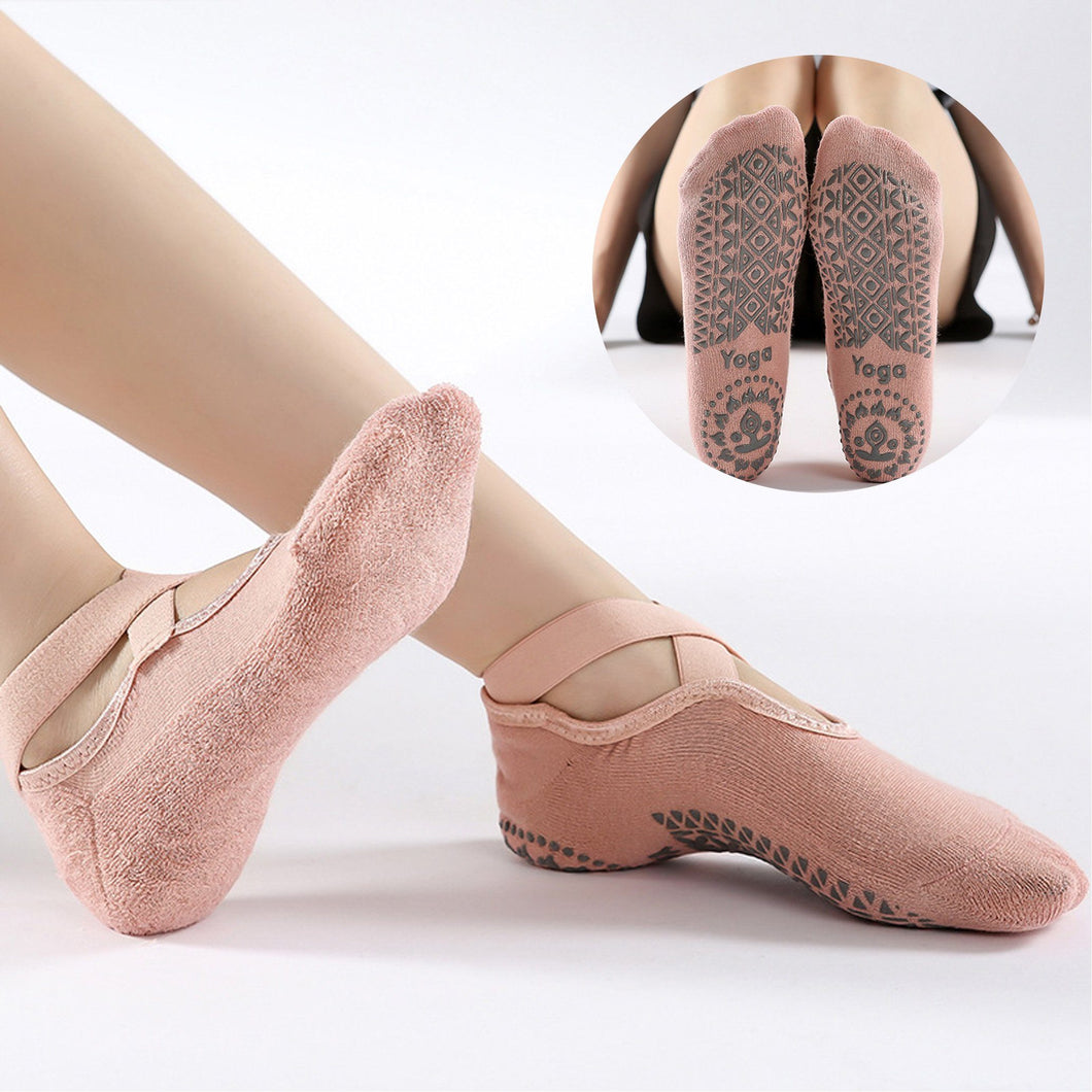 GOLDEN Sportsocken rutschfeste Socken Damen für Yoga Pilates Tanz Ballet mit Griffen