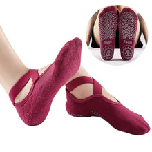 Lade das Bild in den Galerie-Viewer, GOLDEN Sportsocken rutschfeste Socken Damen für Yoga Pilates Tanz Ballet mit Griffen
