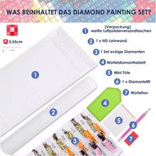 Lade das Bild in den Galerie-Viewer, Gemälde GOLDEN Diamond Painting Wandspiegel Rund Acryl
