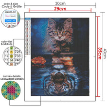 Lade das Bild in den Galerie-Viewer, GOLDEN Gemälde  Diamond Painting zubehör bilder Weihnachten ( Katze und Tiger)
