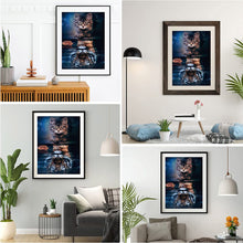 Lade das Bild in den Galerie-Viewer, GOLDEN Gemälde  Diamond Painting zubehör bilder Weihnachten ( Katze und Tiger)
