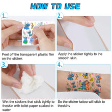 Lade das Bild in den Galerie-Viewer, Tattoo Kinder, 8 Blätter Tattoo Aufkleber, Cartoon Temporäre Tattoo
