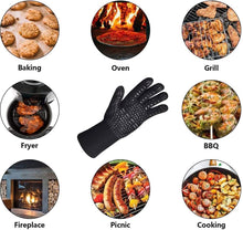 Lade das Bild in den Galerie-Viewer, GOLDEN Grillhandschuhe Grillhandschuhe hitzebeständig feuerfeste Kochhandschuhe für Grill BBQ
