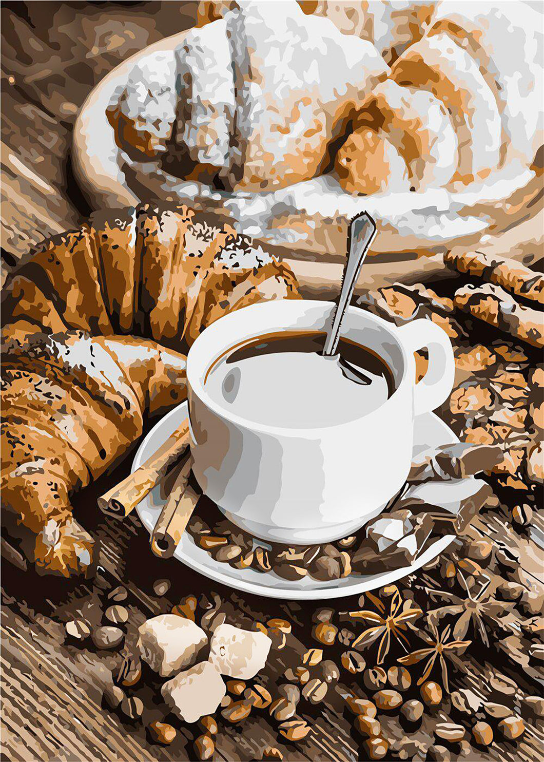 Kreativset GOLDEN Diamond Painting zubehör bilder Weihnachten ( Kaffee Frühstück)