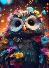 Lade das Bild in den Galerie-Viewer, Kreativset GOLDEN Diamond Painting zubehör bilder Weihnachten ( Bunte Eule)
