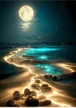 Lade das Bild in den Galerie-Viewer, GOLDEN Kreativset Diamond Painting zubehör bilder Weihnachten (Mond am Meer)
