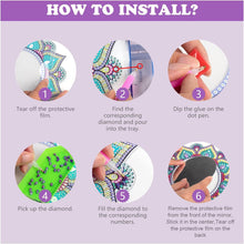 Lade das Bild in den Galerie-Viewer, Kreativset GOLDEN Diamond Painting Wandspiegel Rund Acryl Mandala
