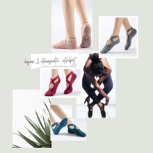 Lade das Bild in den Galerie-Viewer, GOLDEN Sportsocken rutschfeste Socken Damen für Yoga Pilates Tanz Ballet mit Griffen
