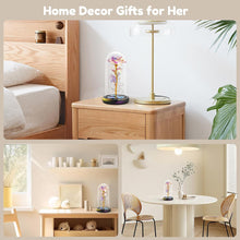 Lade das Bild in den Galerie-Viewer, GOLDEN LED Dekofigur Das Biest Rose In Glaskuppel LED-Lichter Kristallrose Blumen Geschenk
