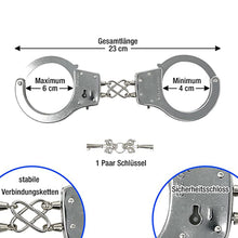 Lade das Bild in den Galerie-Viewer, GOLDEN Spielzeug-Polizei Polizei Handschellen Kinder aus Metall Mit Schlüssel
