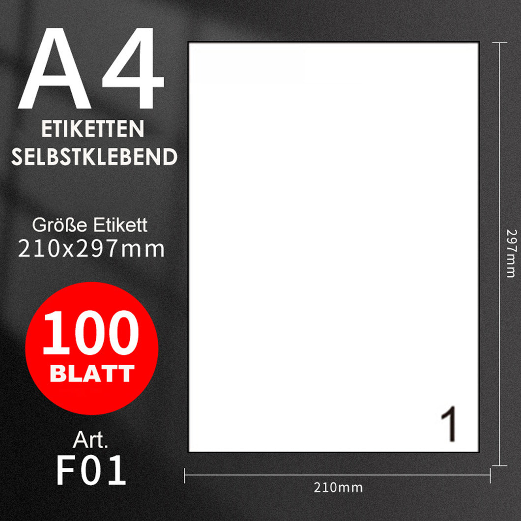 GOLDEN Etiketten GOLDEN 100 Blatt, Etiketten Selbstklebend Bedruckbar Aufkleber A4