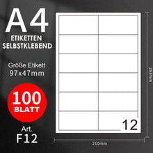 Lade das Bild in den Galerie-Viewer, GOLDEN Etiketten GOLDEN 100 Blatt, Etiketten Selbstklebend Bedruckbar Aufkleber A4
