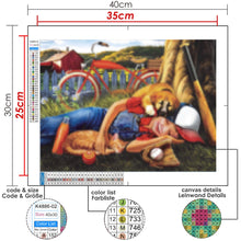 Lade das Bild in den Galerie-Viewer, Kreativset GOLDEN Diamond Painting zubehör bilder Weihnachten ( Juge und Hund)
