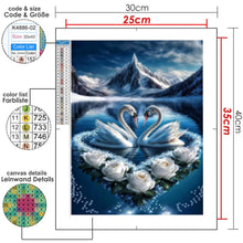 Lade das Bild in den Galerie-Viewer, Kreativset GOLDEN Diamond Painting zubehör bilder Weihnachten ( Schwanensee)
